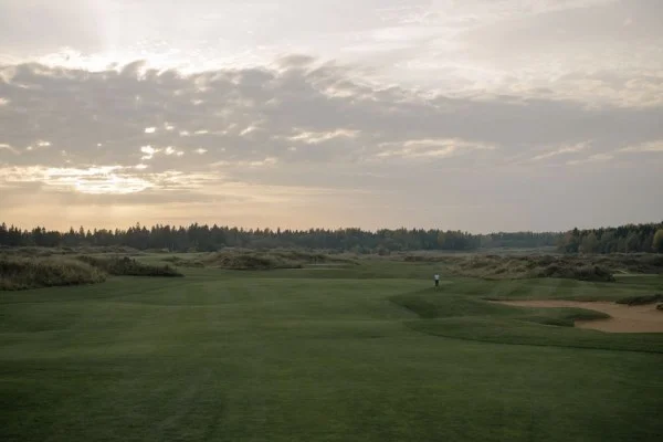 golf course fairway sunset